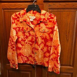 Coldwater Creek Vibrant Orange and Yellow Jacket size PM